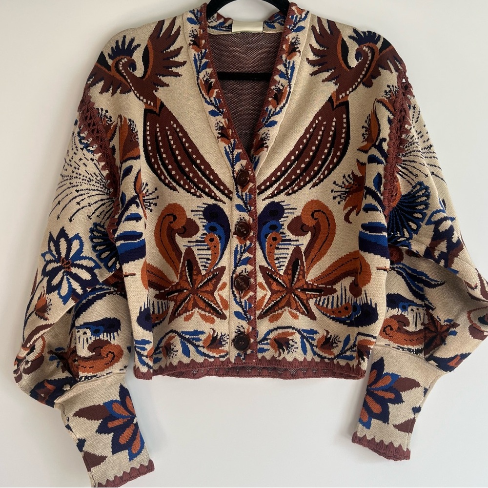 FARM Rio Sand Nature Land Cardigan Size XS NWT - Picture 8 of 16